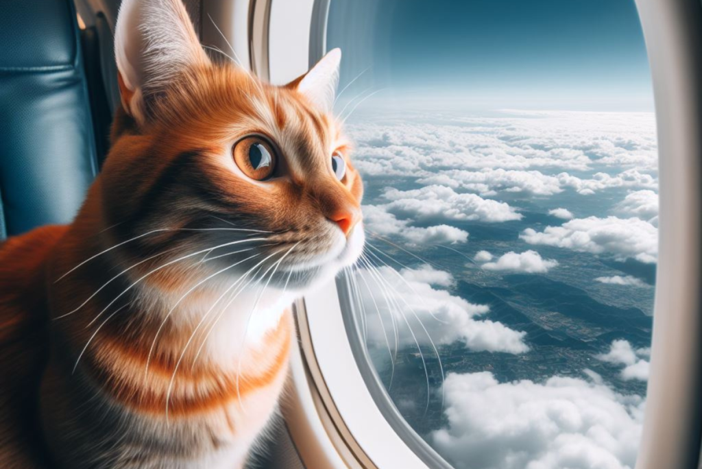 gatto aereo viaggiare